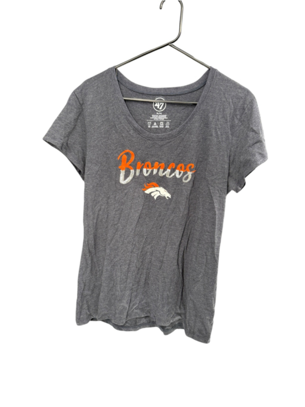 Women's 47 Brand Denver Broncos Short Sleeve Tee Grey XL